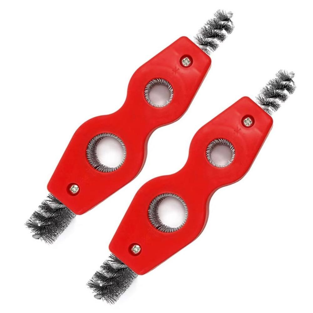 

2 шт. Развертка Труборез Двухголовочный Инструмент для полировки медных труб Высококачественная проволочная щетка Труба ПВХ красный