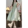 Sweet and Fresh French Mint Bud Sleeveless Dress for Female Students In Summer, New Waist and Age-reducing Dress