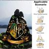 1pc Hogwarts Crest Flannel Blanket [Cozy Throw Blanket] For Sofa, Bed, Travel, Camping, Livingroom, Office, Couch, Chair, And Bed