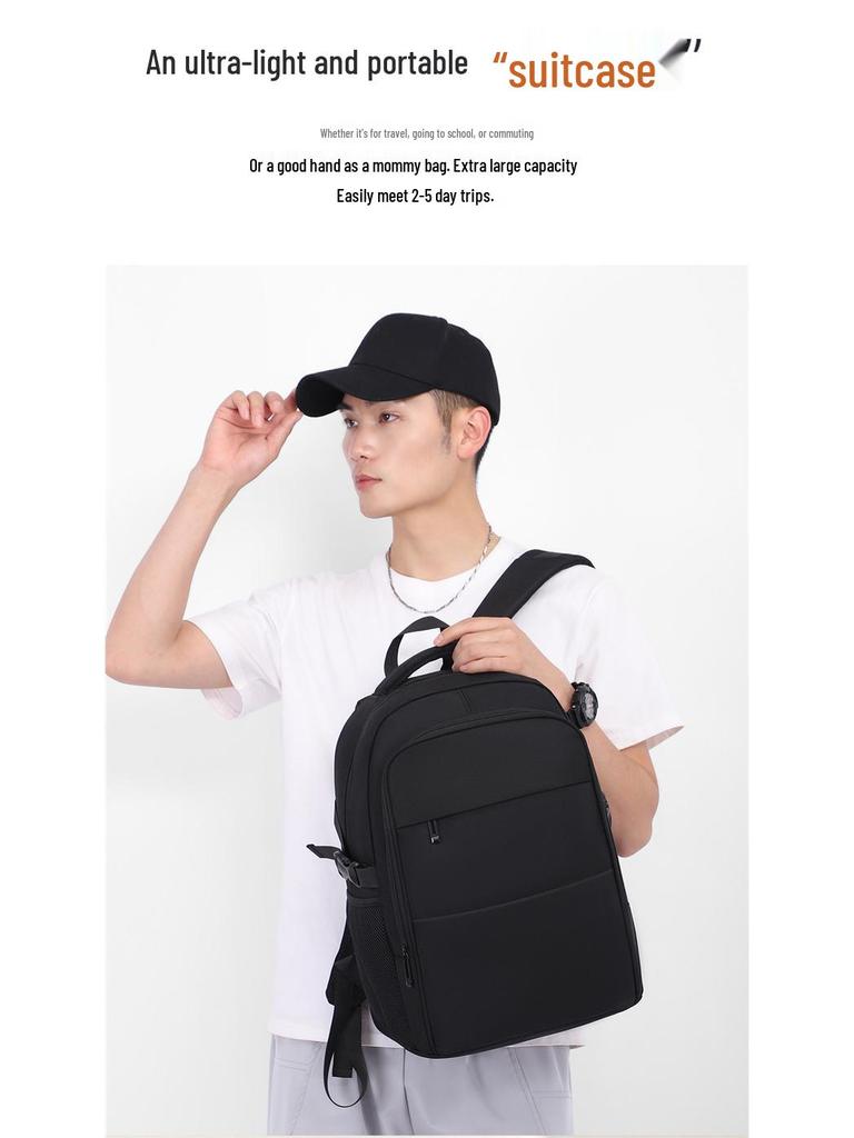 Versatile Men's Backpack: Trendy, Spacious, Lightweight Shoulder Bag for Business and School.