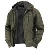 Herren Freizeit Kapuzen Fleecejacke Einfarbig Reißverschlusstasche Oberbekleidung