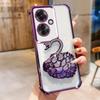 KEYSION Shockproof Plating Phone Case for OPPO Reno11 F 5G Clear TPU Glitter Jewelled Swan Kickstand Back Cover for OPPO Reno11F 5G