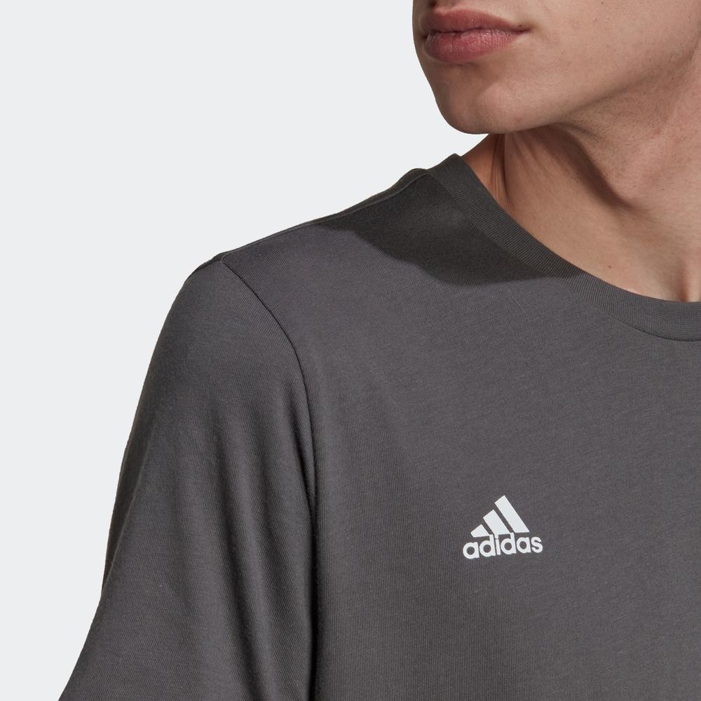 Adidas Football Print Logo T-Shirt Men Tops Dark-Grey HG1952