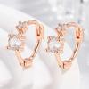 Xiaohongshu Double Diamond Zircon Inlaid Fashion Earrings - Elegant and Simple Design