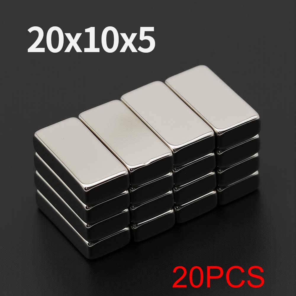 20x10x5mm Powerful Neodymium Magnet N35 NdfeB Permanent Magnetic imanes Block Super Strong Fridge Magnets DIY