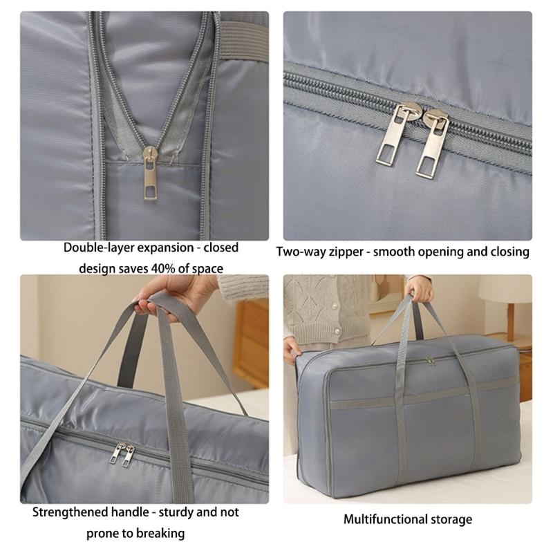 Large Capacity Vacuum Compression Storage Bag for Quilt Blankets and Clothing with Sturdy Handle Ideal for Home Organization Moving Packing and Travel