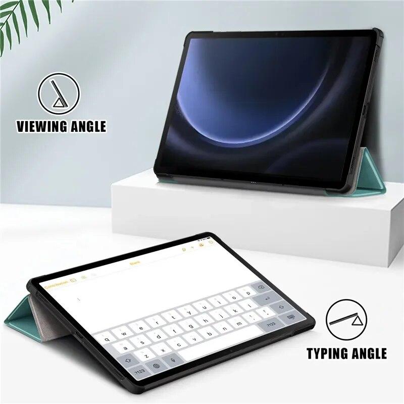 Tablet Leather Case for Samsung Galaxy Tab S9 FE S9FE 2023 Case 10.9 Inch Folding Stand Magnetic Smart Folio Tablet for Samsung Tab S9 FE Case