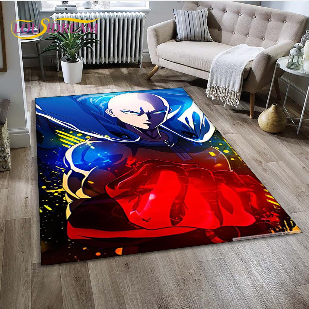 3D ONE PUNCH MAN Anime Cartoon  Area Rug,Carpet Rug for Living Room Bedroom Sofa Doormat Decoration, Kid Play Non-slip Floor Mat