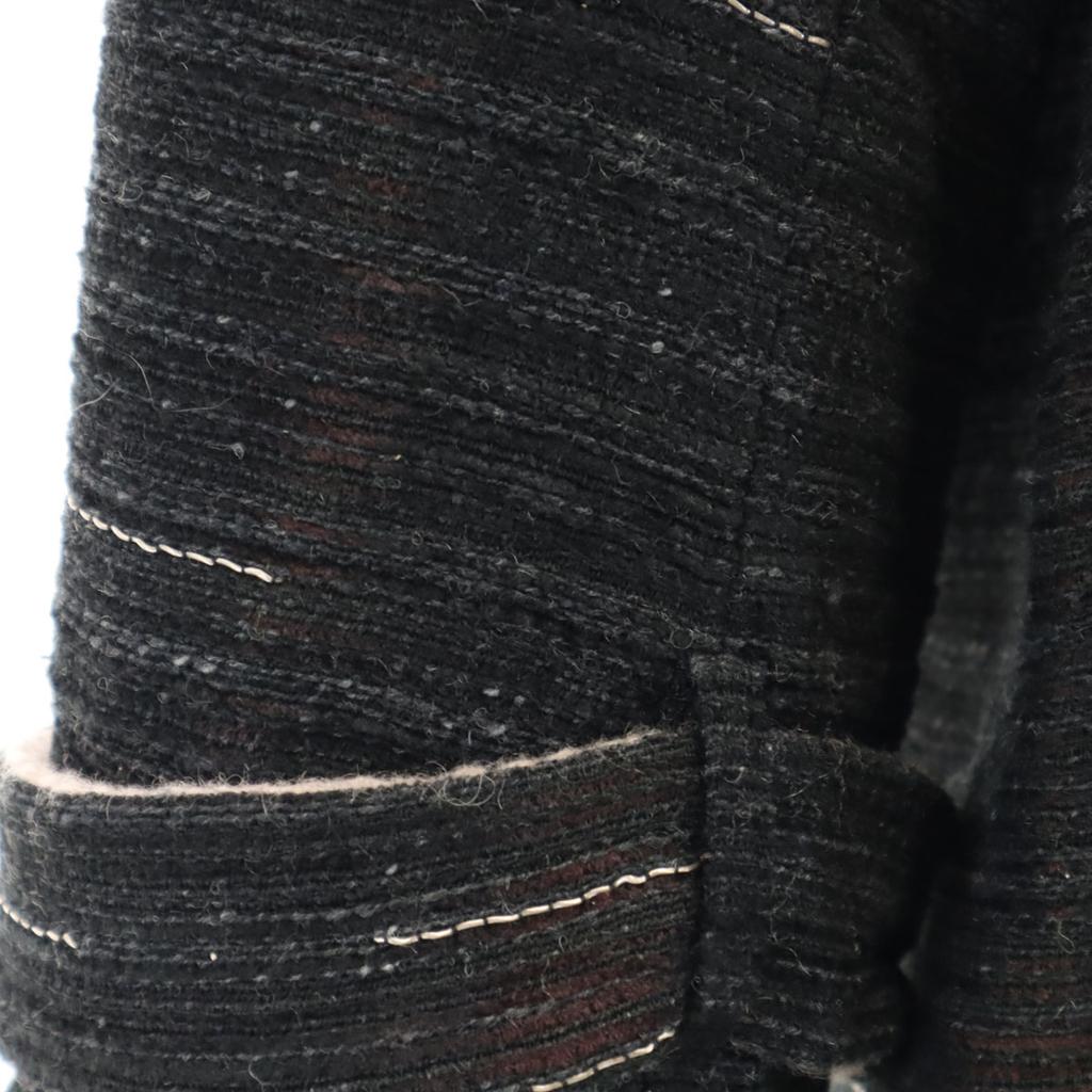 Chanel Hergestellt in Frankreich Lagenmantel Lang 40 Anthrazit Schwarz Damen Gebraucht