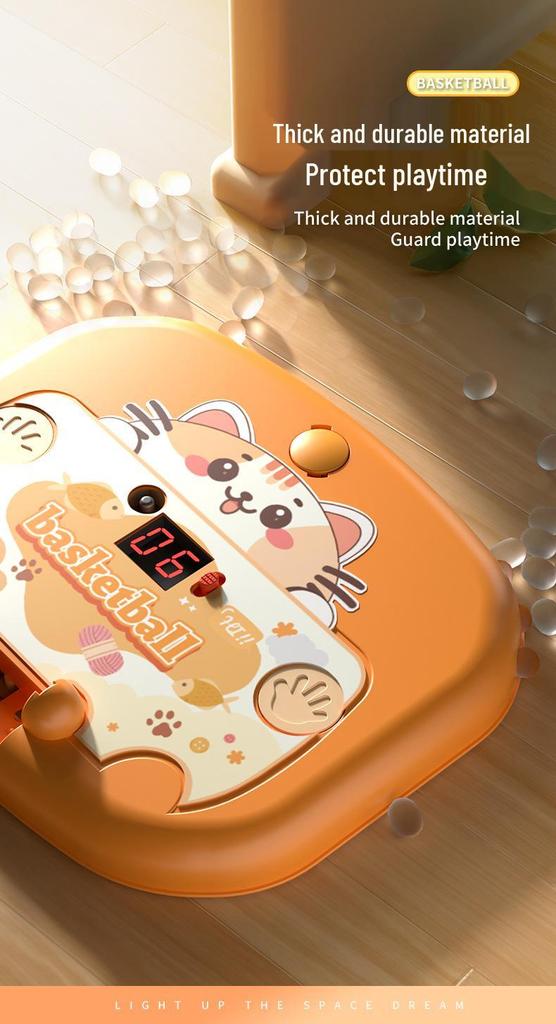 Indoor No-Drill Wall-Mounted Basketball Hoop for Kids