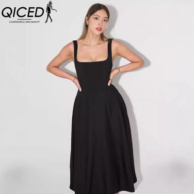 Women's Fashion Summer Spring Solid Color Print Sleeveless Casual Dresses