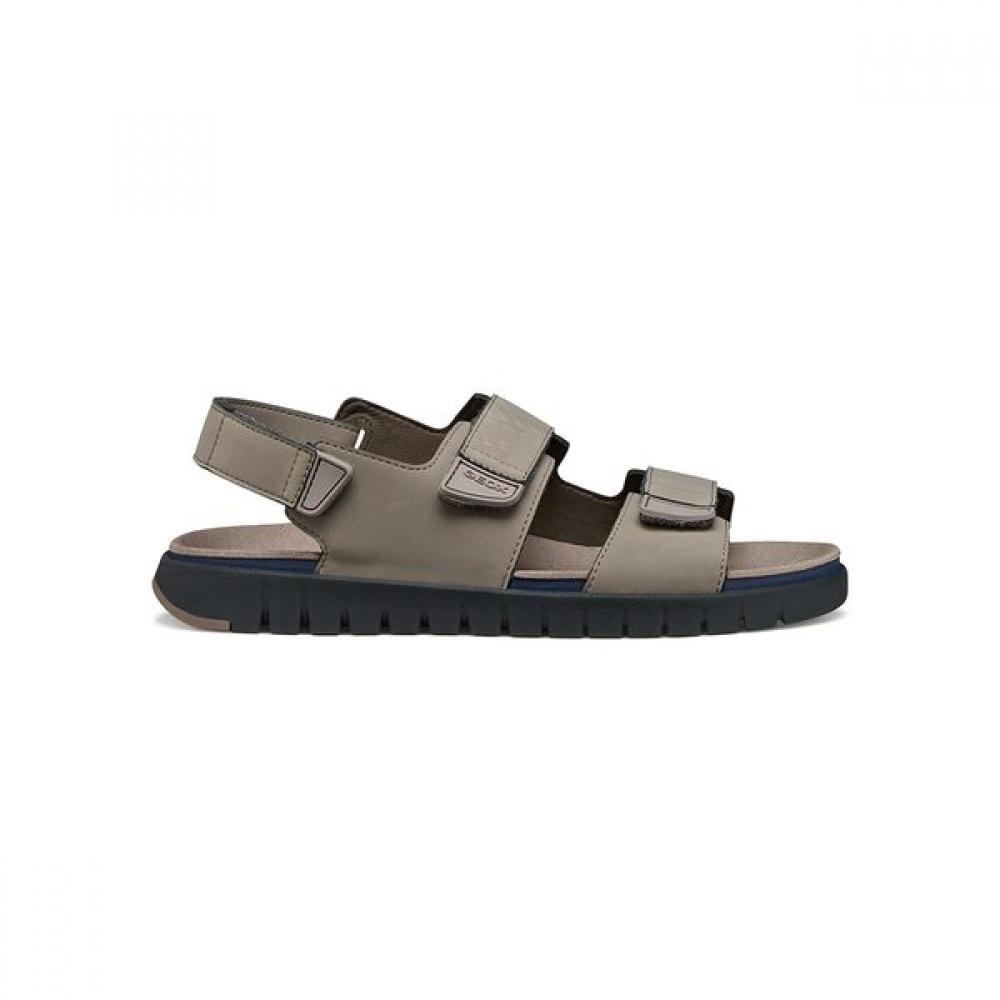 Geox Men S Comfort Velcro SandalS flexStride S Khaki Gray 9gx2ja6S5d 39(245)