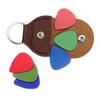 Gitarrenplektrum-Haltertasche PU Einfach Tragbar Multifunktional Gitarrenplektrum-Tasche Schlüsselanhänger Geschenke Braun