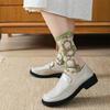 1 Pair Women's France Floral Ultra-Thin Transparent Crystal Silk Socks New Sweet Cute Japanese Summer Mid-Tube Elastic Socks