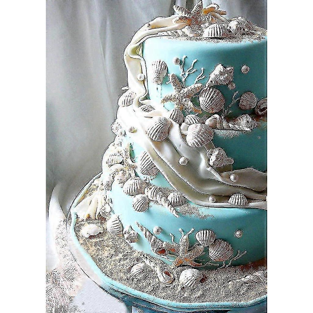 Marine Fondant Silicone Molds, Starfish,conch,seashells Silicone Cake Fondant Baking Molds Chocolate Candy Baking Tool For Wedding Birthday Party Cake