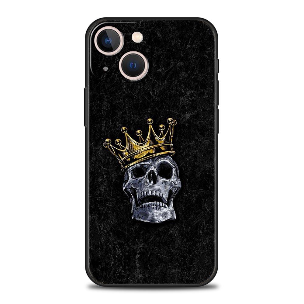Phone Case For iPhone 17 16e 15 14 13 12 11 Pro Max SE 7 8 Plus Shell iPhone 16 Soft TPU Cover Hard Pink Purple Skull