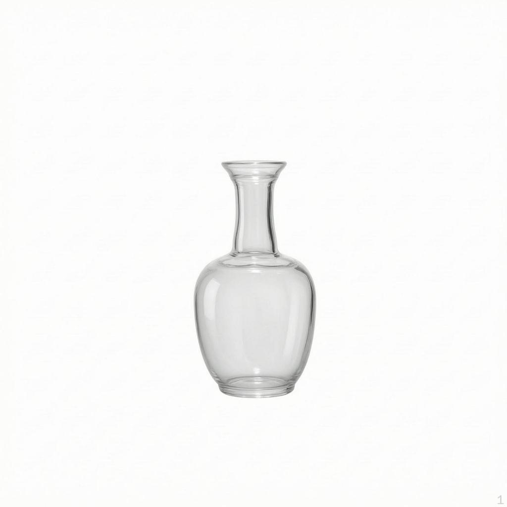 Clear Glass Vase Stable Flat Base Small Transparent Decor Piece for Floral Arrangements,