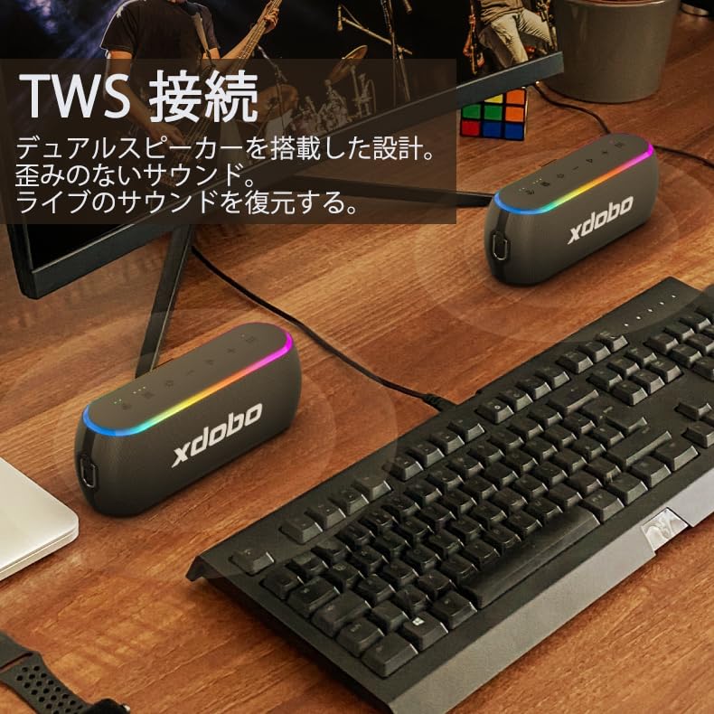 XDOBO X8 III Bluetooth 60W Peak Enhanced DSP Bluetooth Passive Loud Up to 12 Hours of Continuous Mood Wireless Portable Speaker Speaker, Output, Bass,