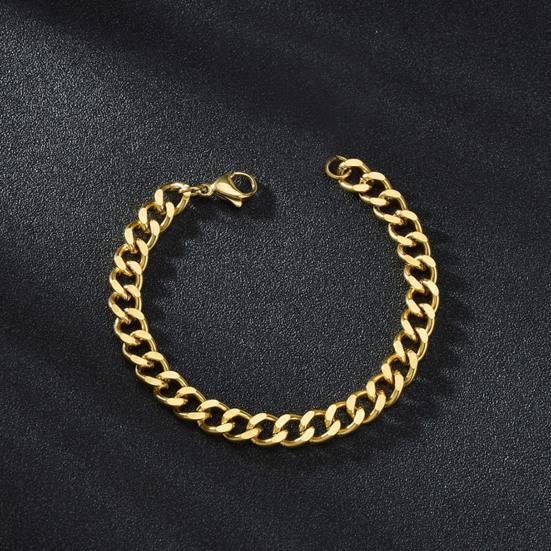 Brățară pentru bărbați, lanț gros, stil cubanez, culoare solidă, lustruită, netedă, scobită, din oțel inoxidabil, Hip Hop, pentru petrecere, pentru club, bijuterii pentru încheietura mâinii