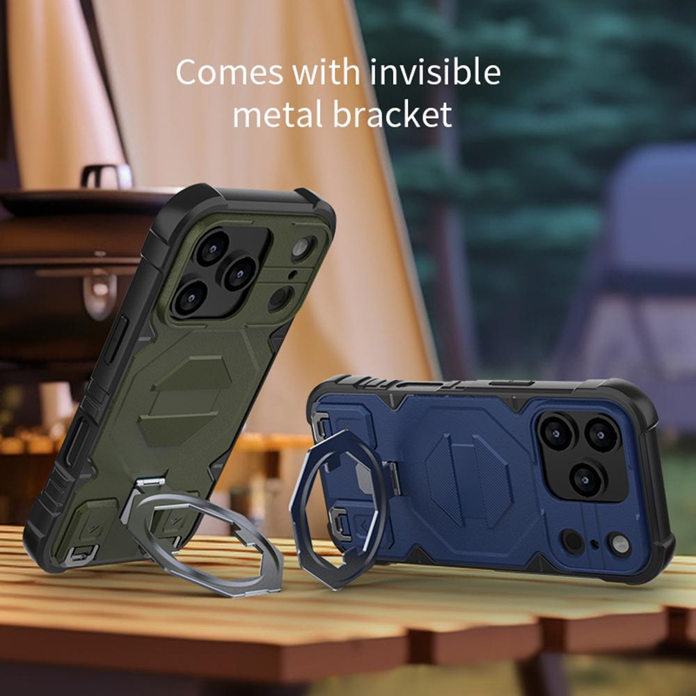 For iPhone 17 Pro Max Case Compatible with MagSafe PC+TPU Kickstand Phone Cover with Lanyard
