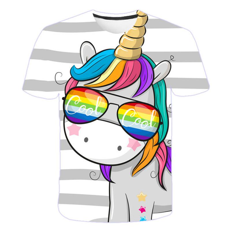 

Boys pony T Shirt Summer 3D Printed Cartoon Unicorn T Shirt Kids Funny Harajuku Fashion Top Boys & Girls Super Cute T Shirt