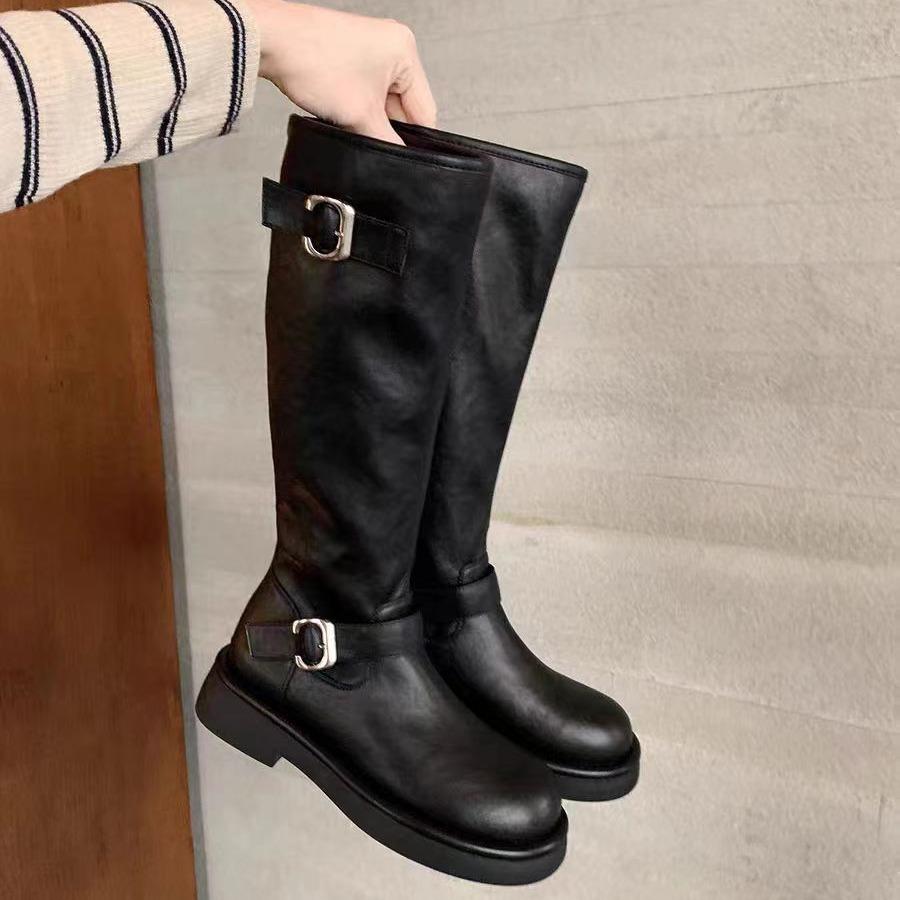 

Виноградная мать осень и зима новый польская фотогалерея ~ мода круглая пряжка с толстым каблуком, но высокие сапоги до колена рыцарские сапоги женские 35