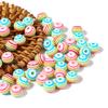 50pcs/Lot Resin Rainbow Beads Stripe Flat Round Loose Spacer Bead for DIY Bracelet Necklace Handmade Jewelry Accessories