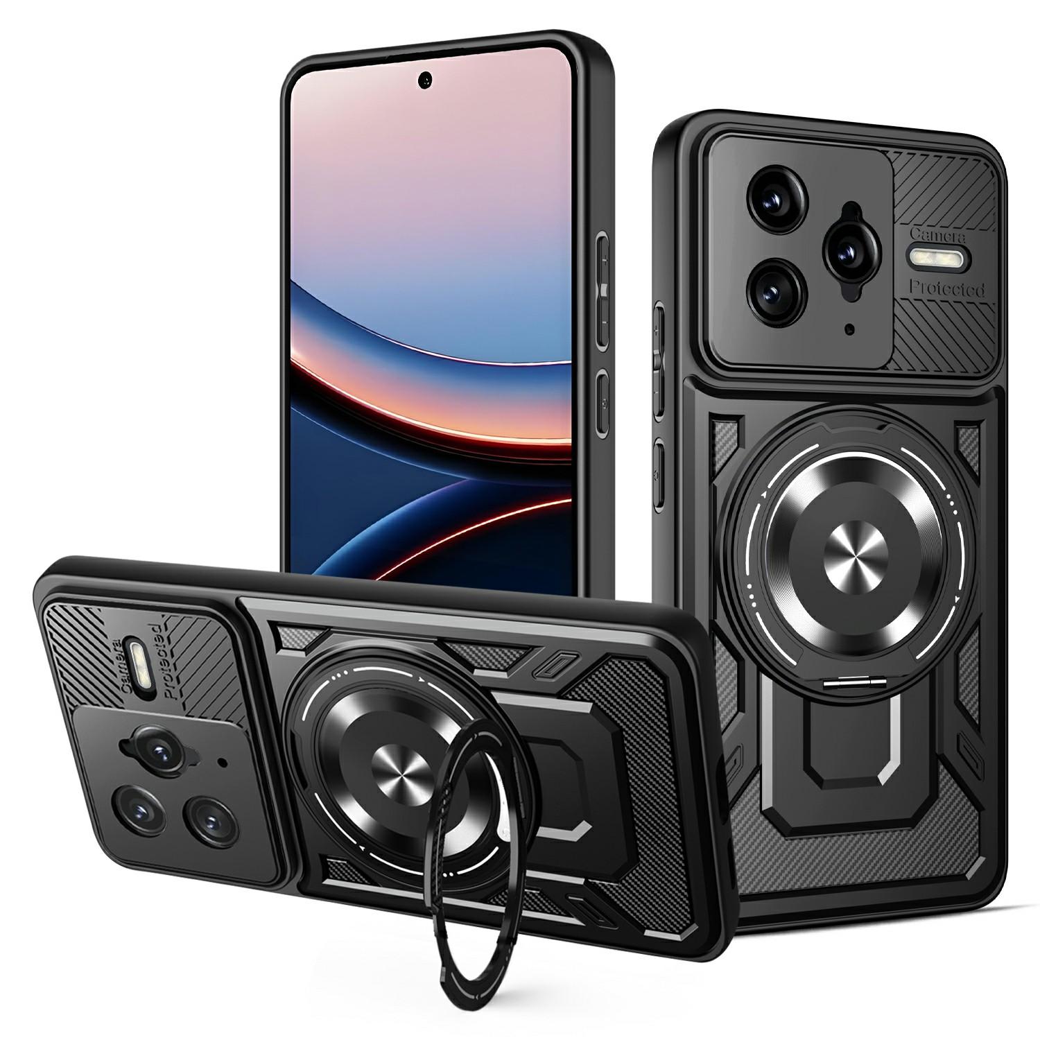 

Для Xiaomi Poco F7 Ultra 5G/Redmi K80 Pro 5G Магнитный чехол Вращающаяся подставка ТПУ+ПК Чехол для телефона Black