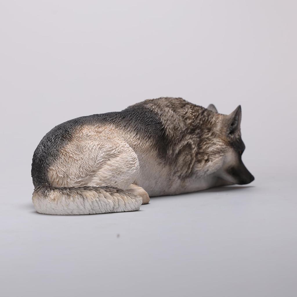 JXK Lying German Shepherd Dog Figure Dog Animal Figure Statue Miniature Dog Figurine Resin Model Toy Gift for Dog Lovers Painted Finished Product