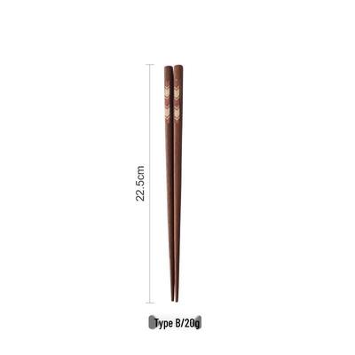 ZISIZ Japanese Style Striped Wooden Chopsticks Set