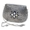 Silbernes Metall Perlenbesetzte Ethnische Geldbörse Mädchen Brauttasche Umhängetasche für Frauen/Mädchen Party Clutch Metall Clutches Vintage Messing
