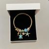 Ocean Vacation Style Stainless Steel Bracelet With Diamond Accents And Adjustable Turtle Charm For Women