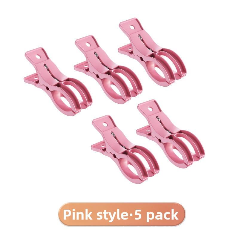 5Pcs/set Household large clothes clip, quilt clip, windproof clip, multi-functional fixed plastic clothes clip, large quilt drying clip розовый