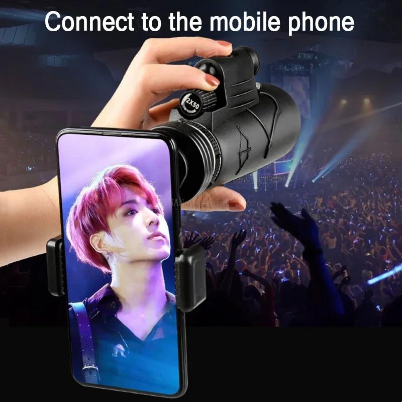 50x60 Zoom High-definition Powerful Binoculars Portable Professional Telescopes Monocular Low Night Vision Camping