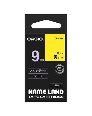 Genuine Casio Label Writer Nameland Tape 9mm Black Letters On Yellow Background XR-9YW