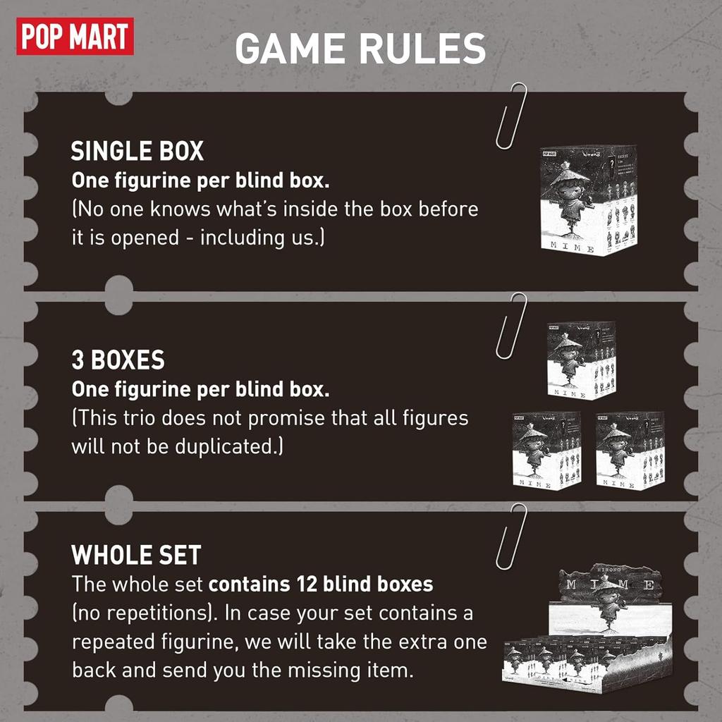 POP MART Hirono Mime Series Figures, Hirono Blind Box Figures,Holiday Birthday Gifts for Girls and Boys, Single Box