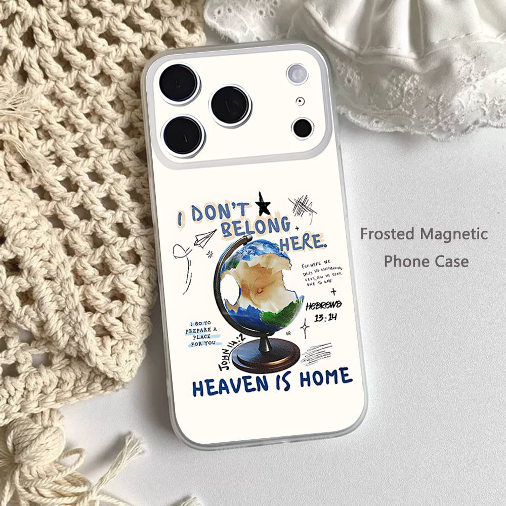 

God Jesus Bible Verse Quotes For iPhone 11,12,13,14,15,17,16,Pro,Plus,E,Max,Air,Mini Clear Magnetic Frosted Cover iPhone17