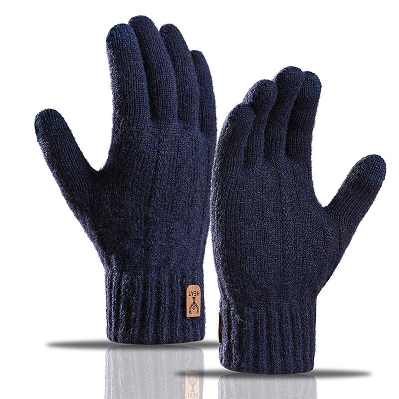 1Pair Warm Gloves Autumn Winter Gloves For Men Cold-Proof Warm Gloves Cycling Full Finger Touch Screen Gloves Gifts