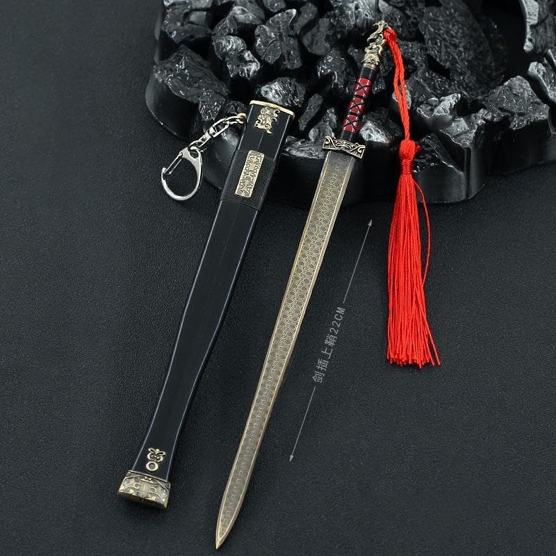 [Nekokamiyama] Three Kingdoms Heroic General Weapon Zhou Yu Gongjin's Sword, Total Length 22cm / Miniature Figurine Collector's Decor