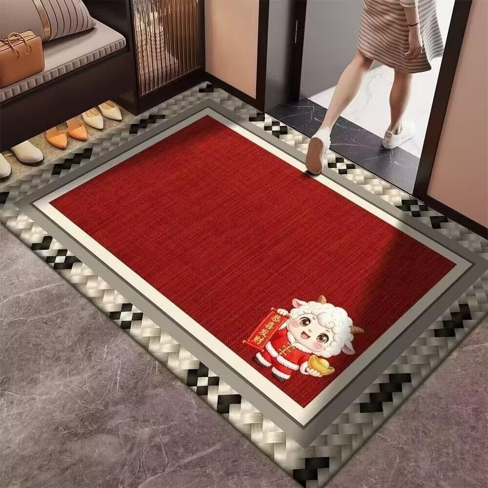 Cartoon Lamb Chinese Sheep Year Floor Mat Sheep Printed Welcome Door Mat Spring Festival