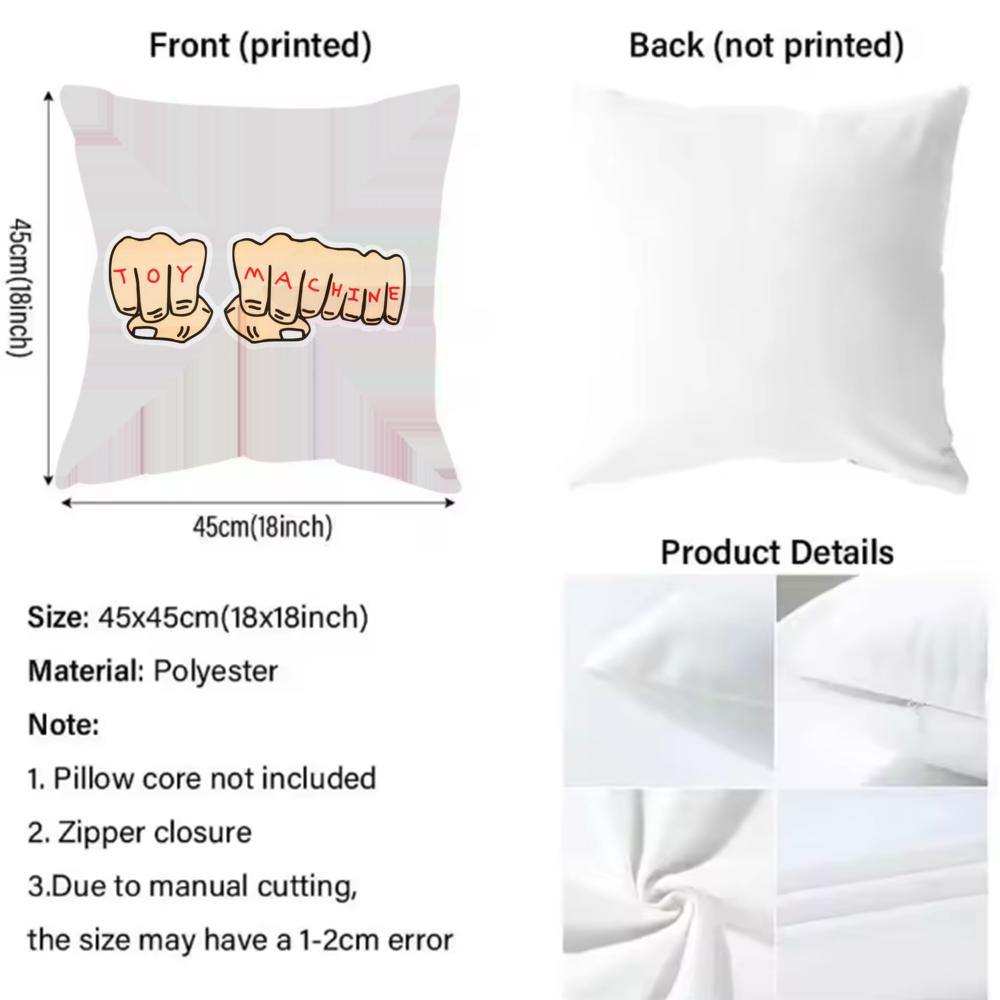 T-Toy M-MachineS S-SkateS Cushion Cover Pattern Printed Pillowcase for Living Room Sofa Cushion Cover & Bedroom Decor