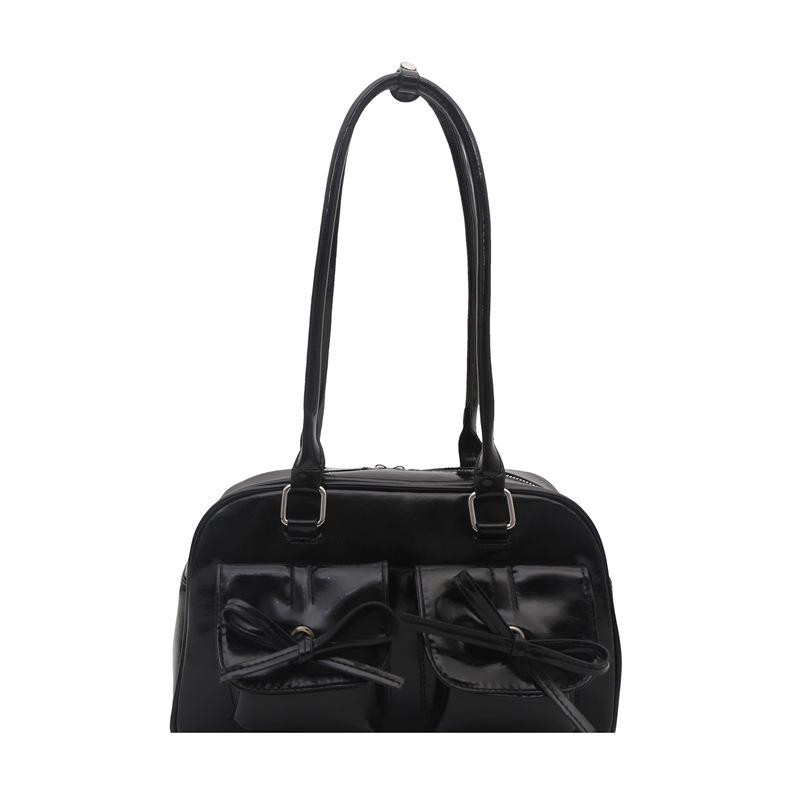 Large Capacity PU Bag Women 2025 New Ballet Style Bow Underarm Bag Versatile Shoulder Bag