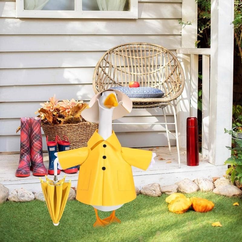 23palcový dekorativní husí obleček Sváteční téma Pláštěnka Sada deštníků Pro zahradní dvorek Socha Vnitřní venkovní dekorace