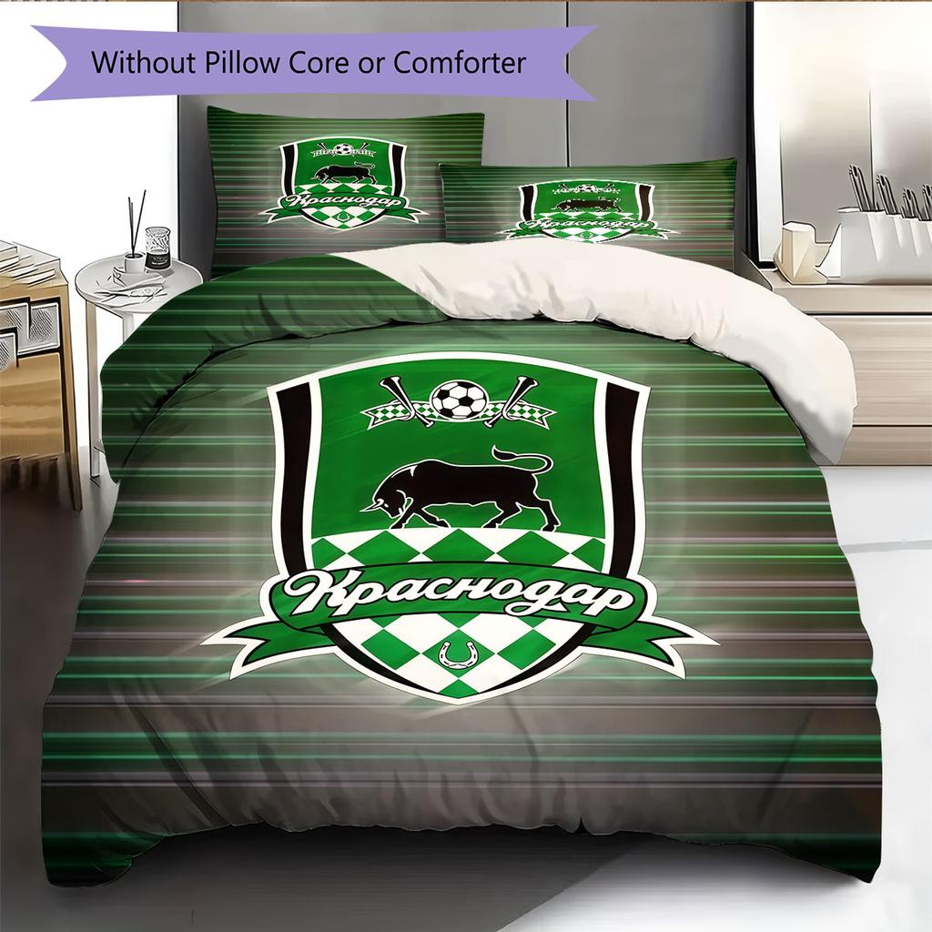 FC Krasnodar Fight Bedding Quilt Set Quilt Cover Pillowcase Home Decoration Birthday Gift (1 * duvet cover + 2 * pillowcase, without core)