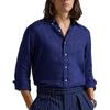 Polo Ralph Lauren Solid Color Long Sleeve Polo Collar Embroidered Single Breasted Shirt Classic Edition Men shirts Navy-Blue 710966292-501