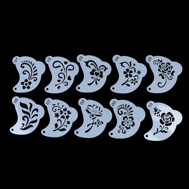 20Pcs Reusable Face Painting Stencils - Durable Pet Plastic, Washable & Reusable With Assorted Floral, Spiderweb, Heart Designs