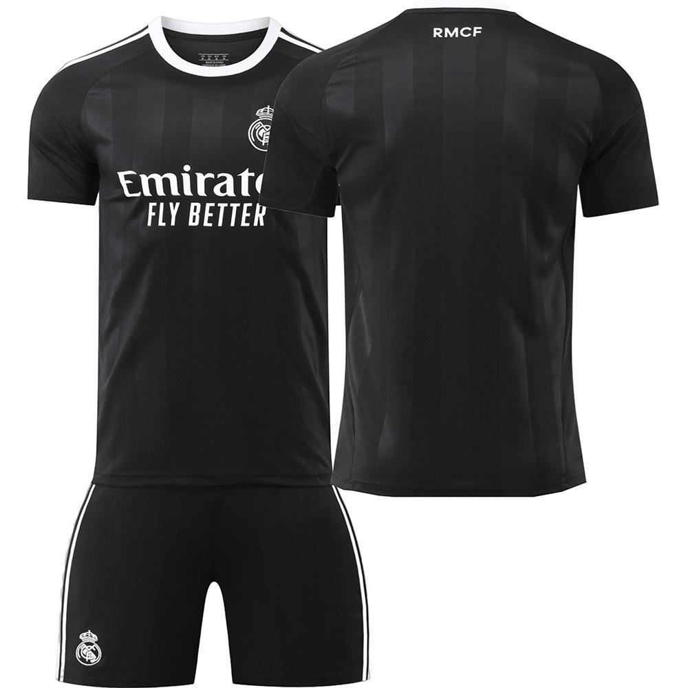 Football training jersey 2526 Real Madrid training black jersey No. 7 Ronaldo No. 9 Mbappe children s adult football 16