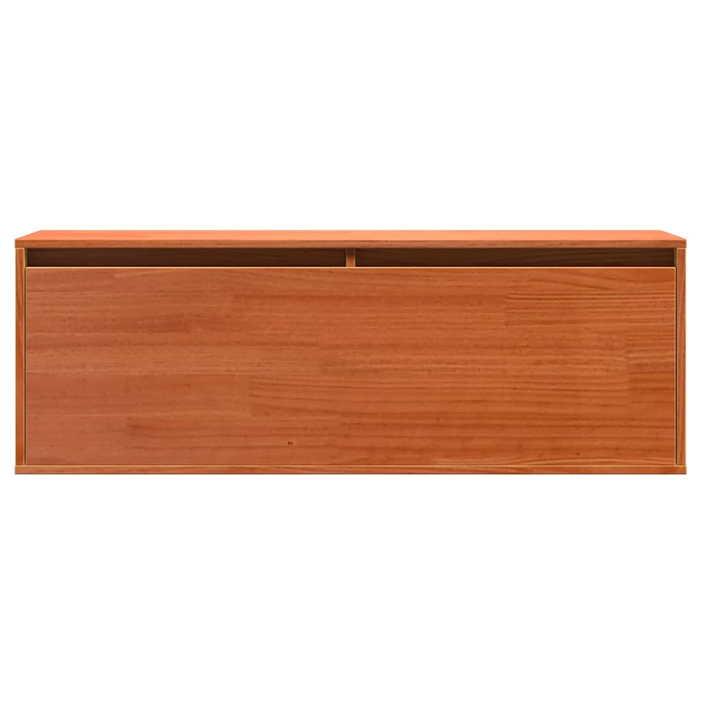 Wall Mounted Cabinet Wax Brown 100 x 30 x 35 cm Solid Pine Wood