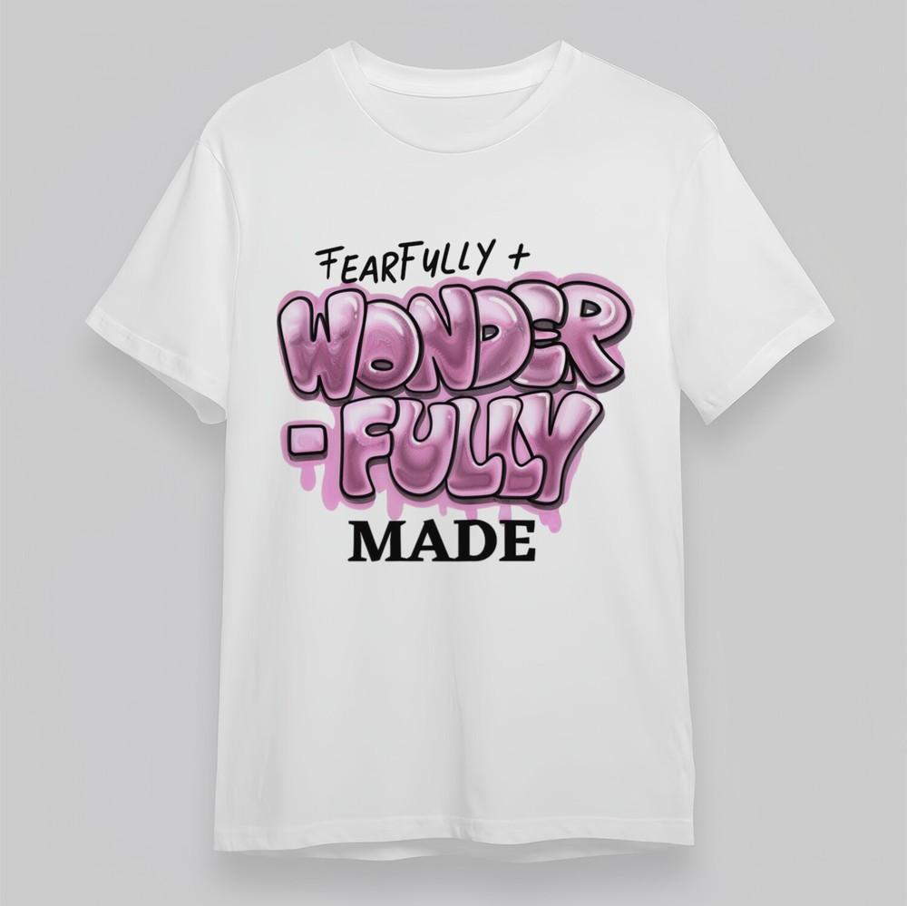 

Women s Oversize T-shirt With Fearfully Wonderfully Made Graphic Cotton Tops USA 4XL