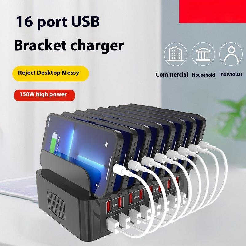 Universal 150W Multi USB Fast Charger Charging Station 16 Port Usb Quick Charge Phone Stand for Iphone 15 Samsung Xiaomi Tablet